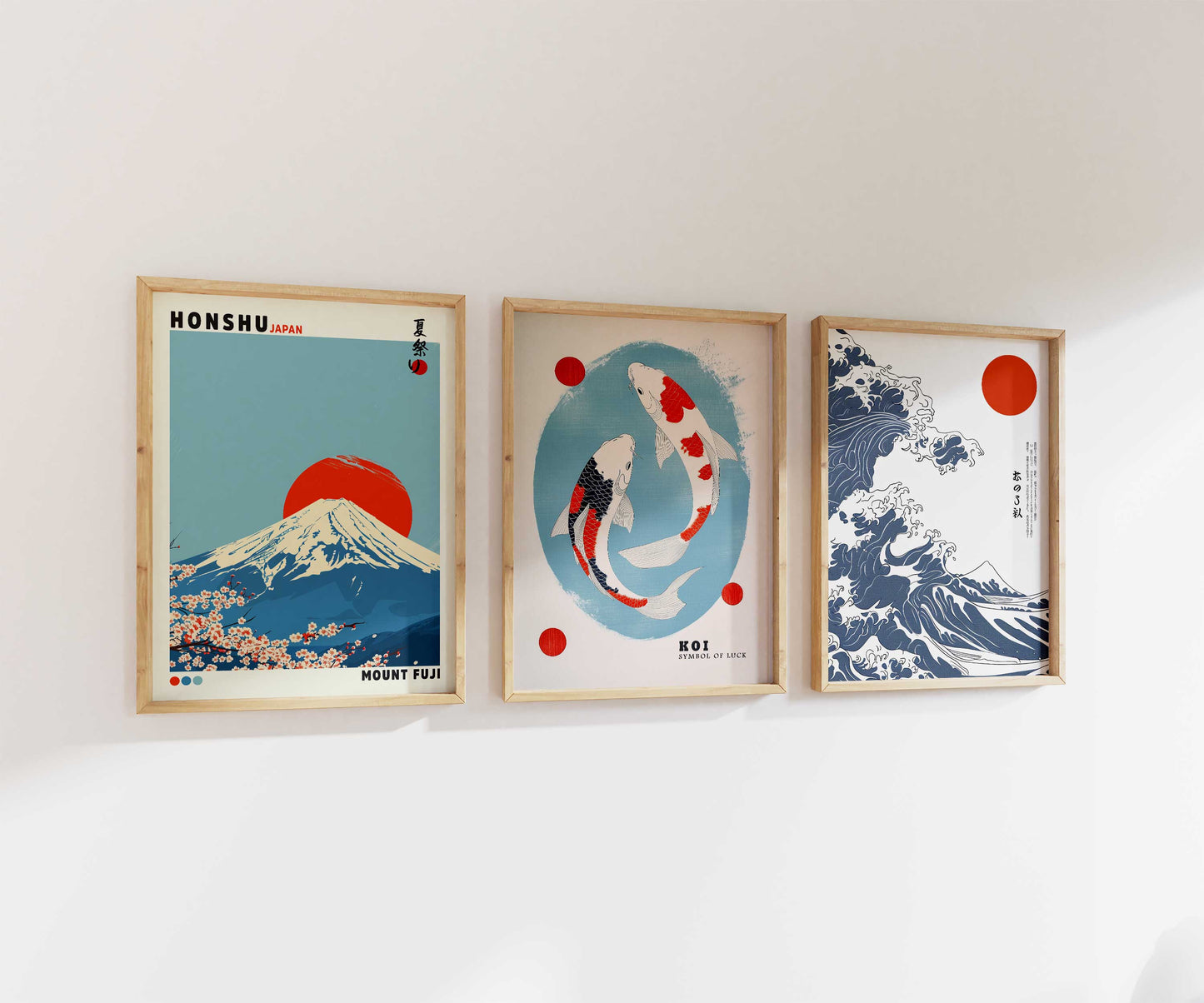 Honshu • Koi • Wave • Japanese Prints | Gallery Wall | Set of 3