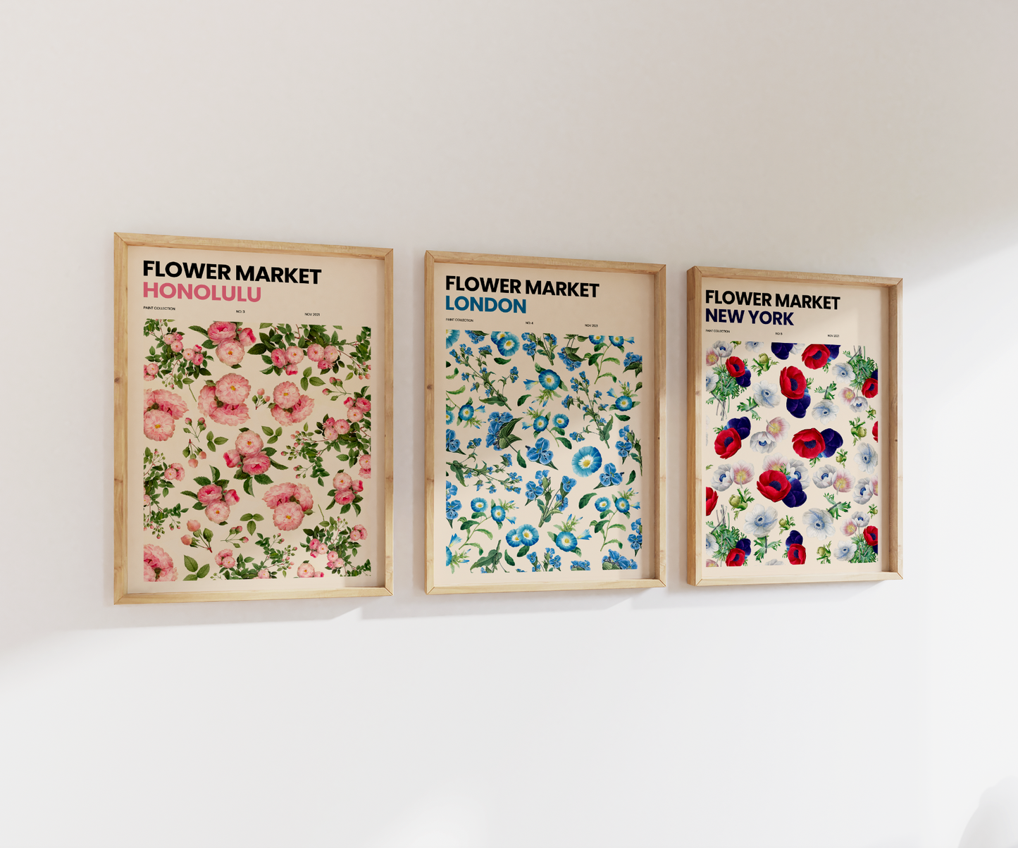 Flower Market Print Set | Gallery Wall | Set of 3