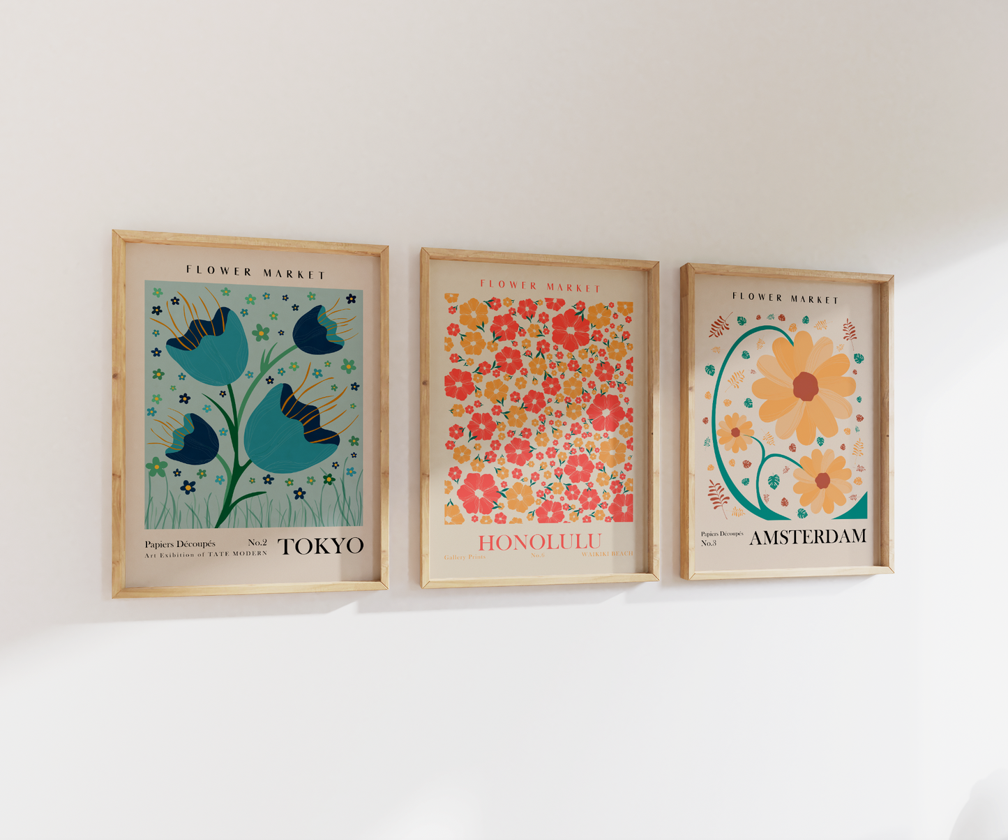 Flower Market Pastel Print Set | Gallery Wall | Set of 3