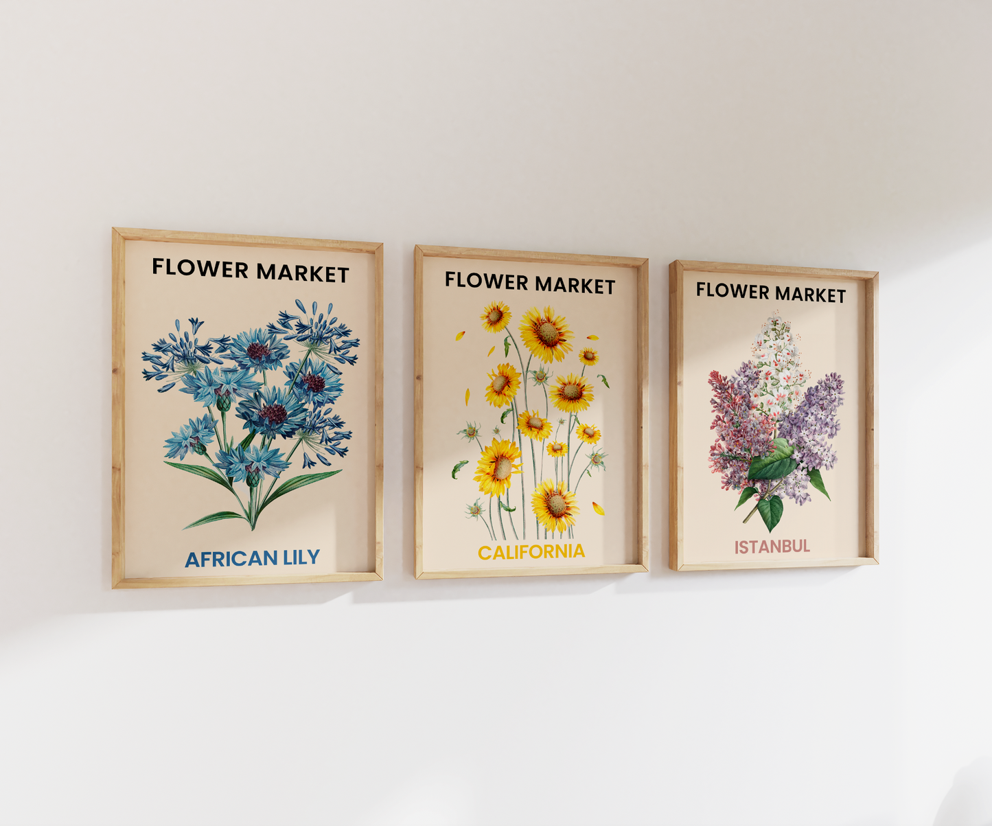 Flower Market Print Set | Gallery Wall | Set of 3