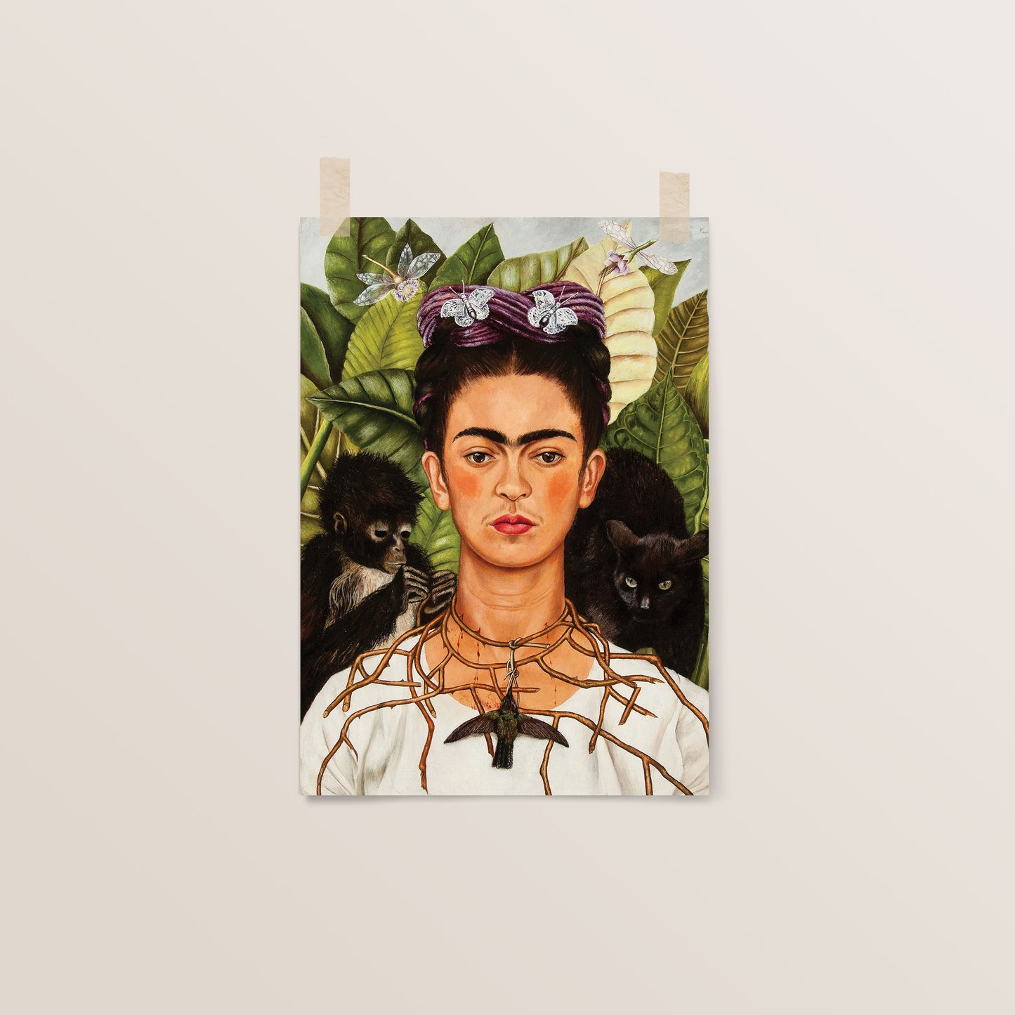 Self-Portrait with Thorn Necklace and Hummingbird: 1940 | Frida Kahlo