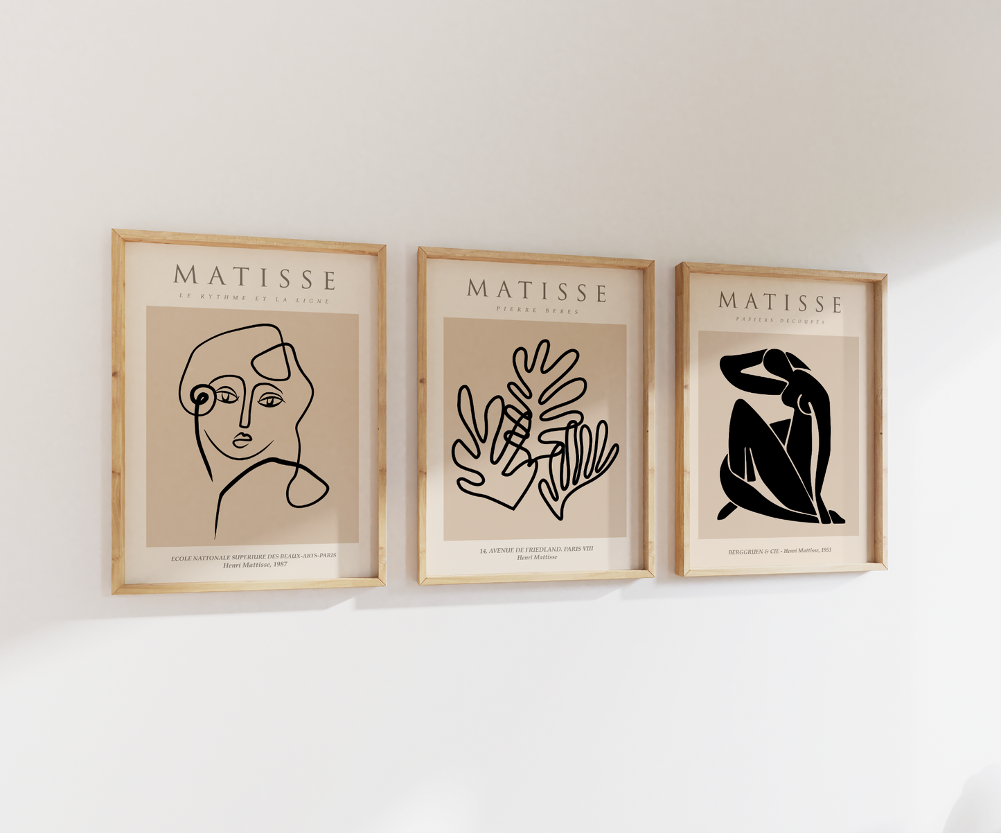 Henri Matisse Beige Set | Gallery Wall | Set of 3