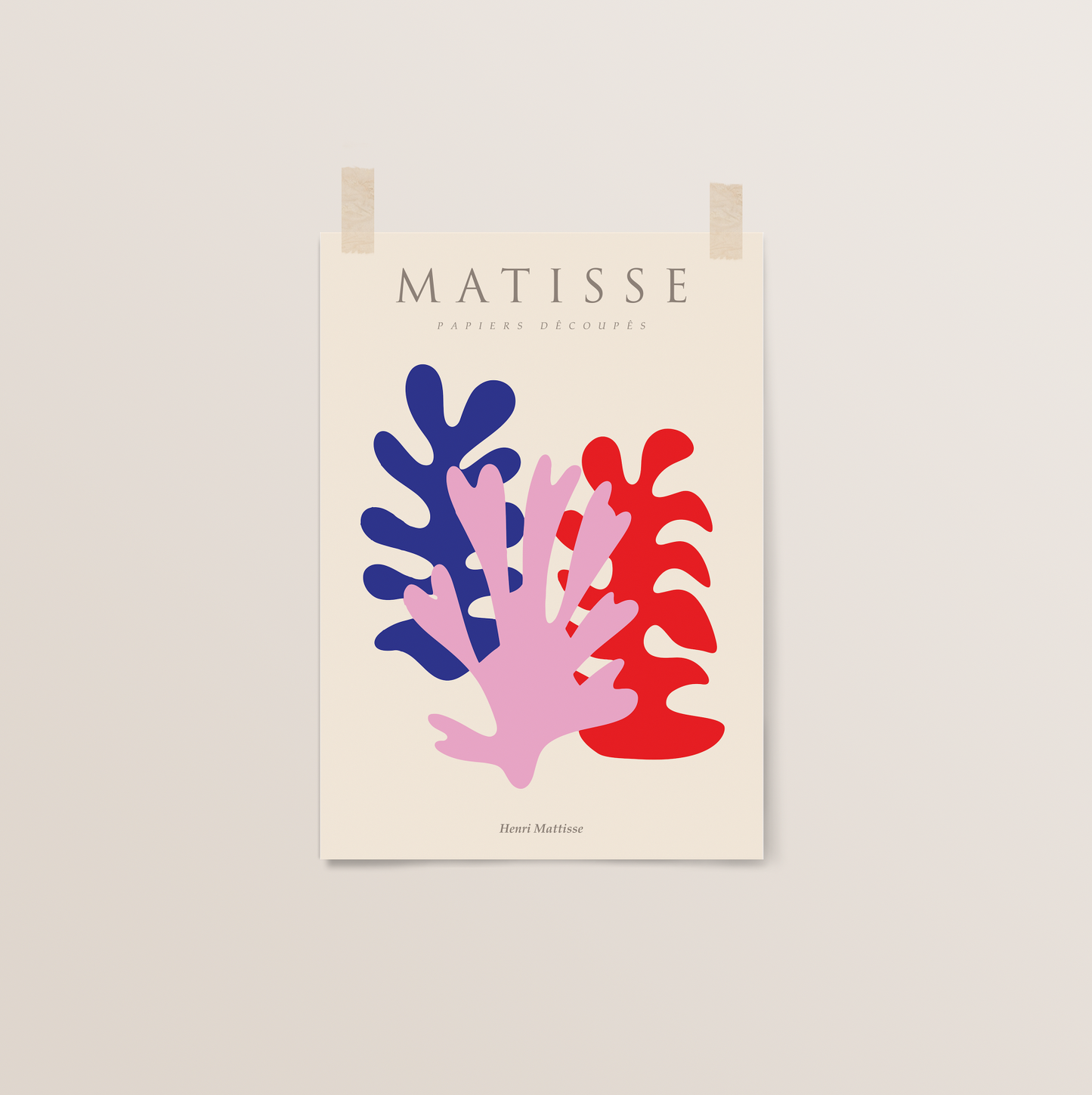 Découpe de Papier: Pink, Blue + Red | Henri Matisse