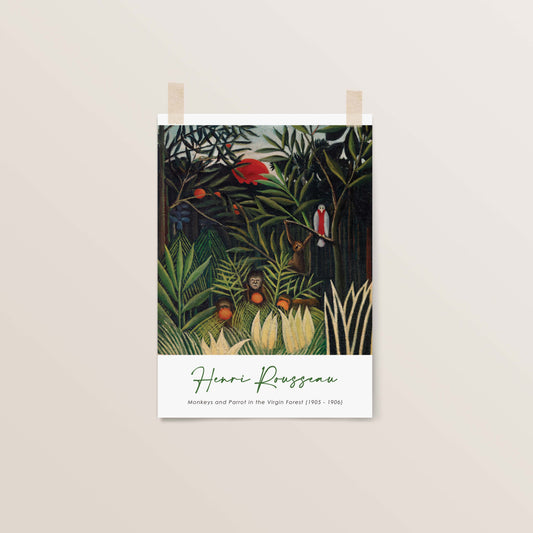 Monkeys and Parrot in the Virgin Forest | Henri Rousseau