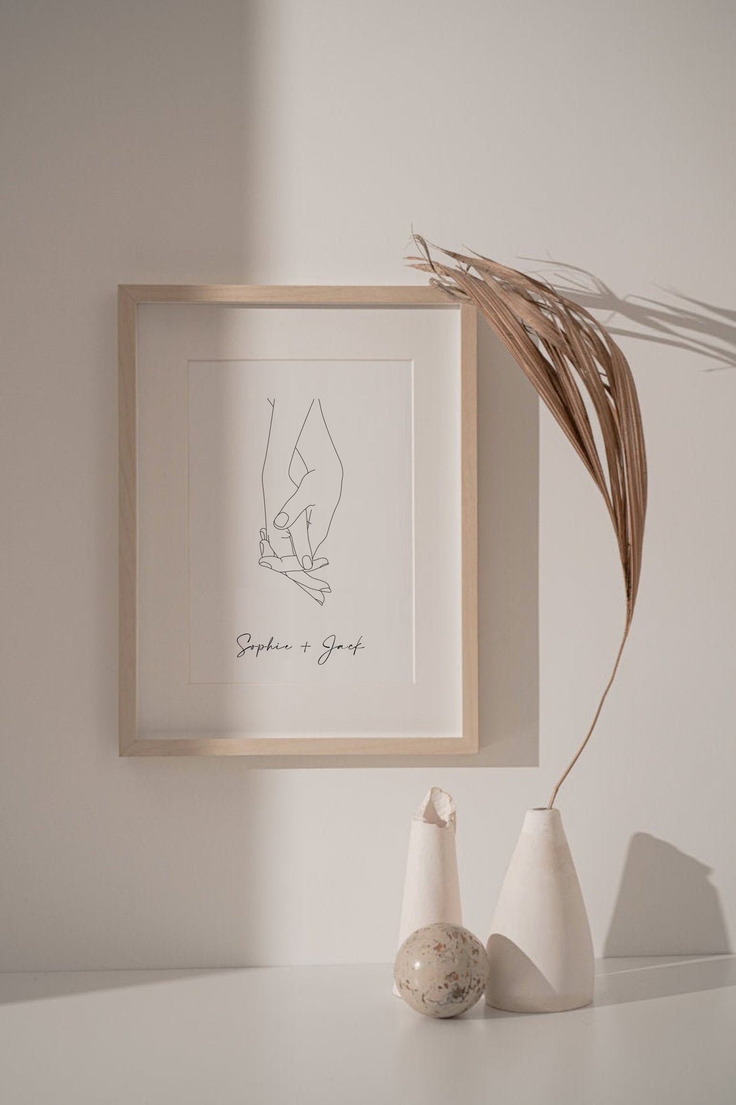 Personalised Couple Holding Hands Print