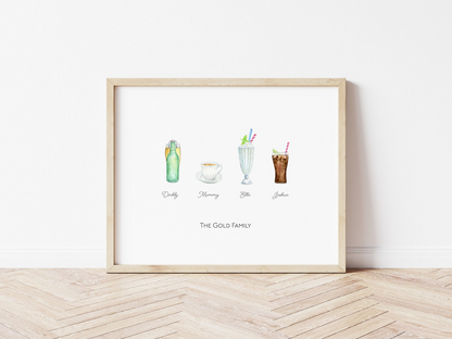 Family & Friends Drinks Print | Personalised Gift