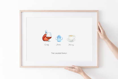 Family & Friends Drinks Print | Personalised Gift