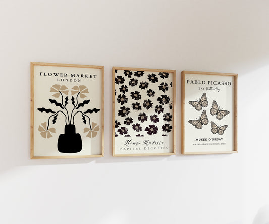 Neutral Matisse/Picasso/Flower Market Prints | Gallery Wall | Set of 3