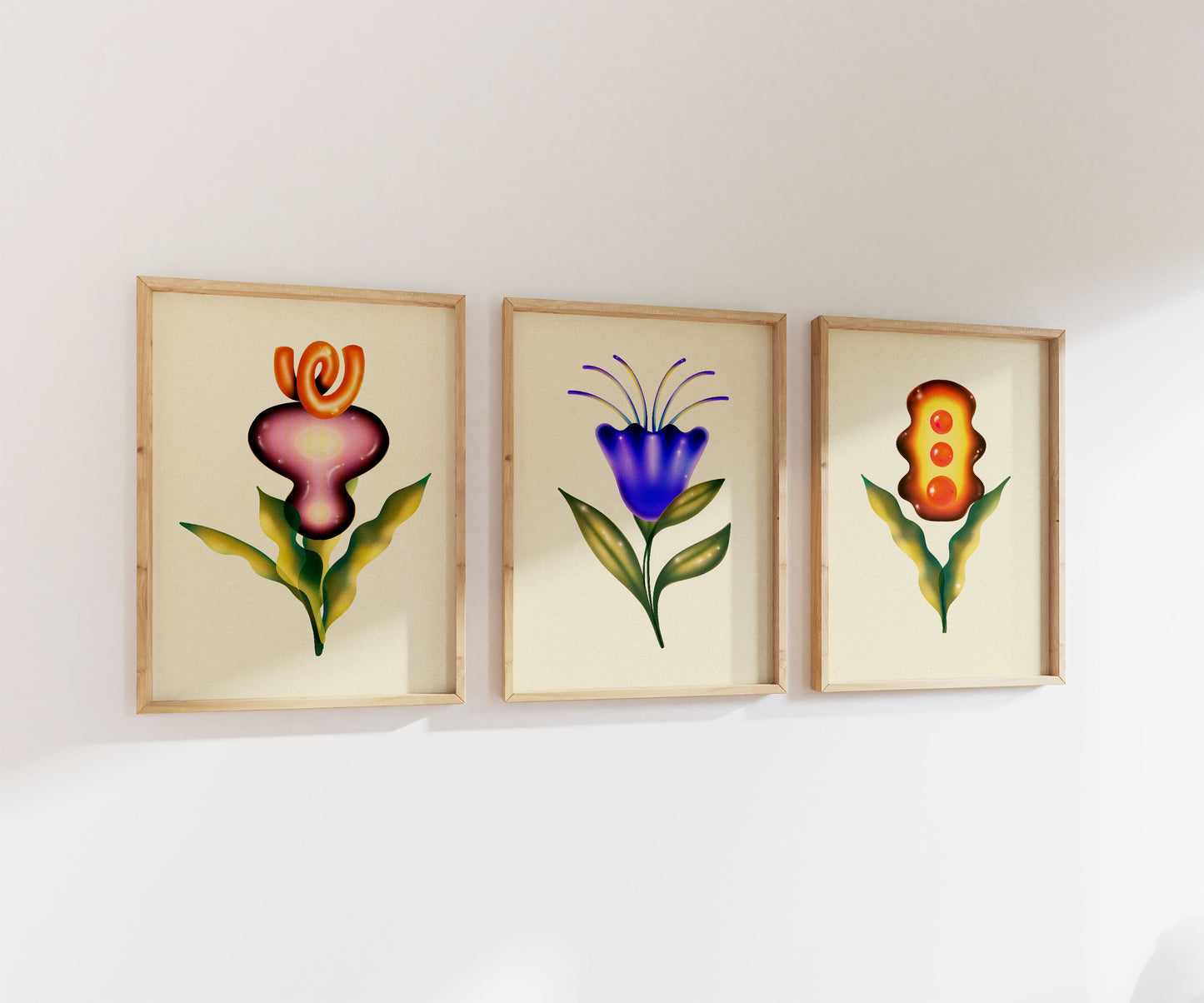 Psychedelic Flowers | Gallery Wall | Set of 3