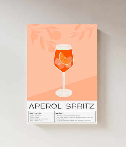 Aperol Spritz | Cocktail Art | Bar Cart Decor