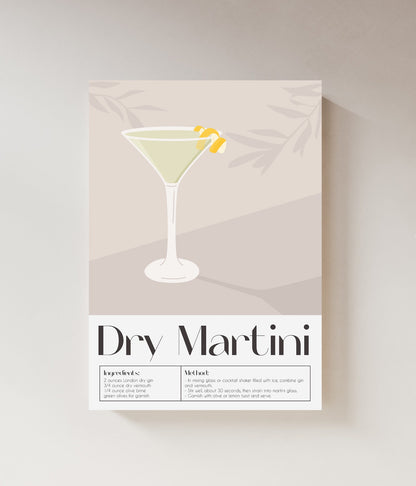 Dry Martini | Cocktail Art | Bar Cart Decor