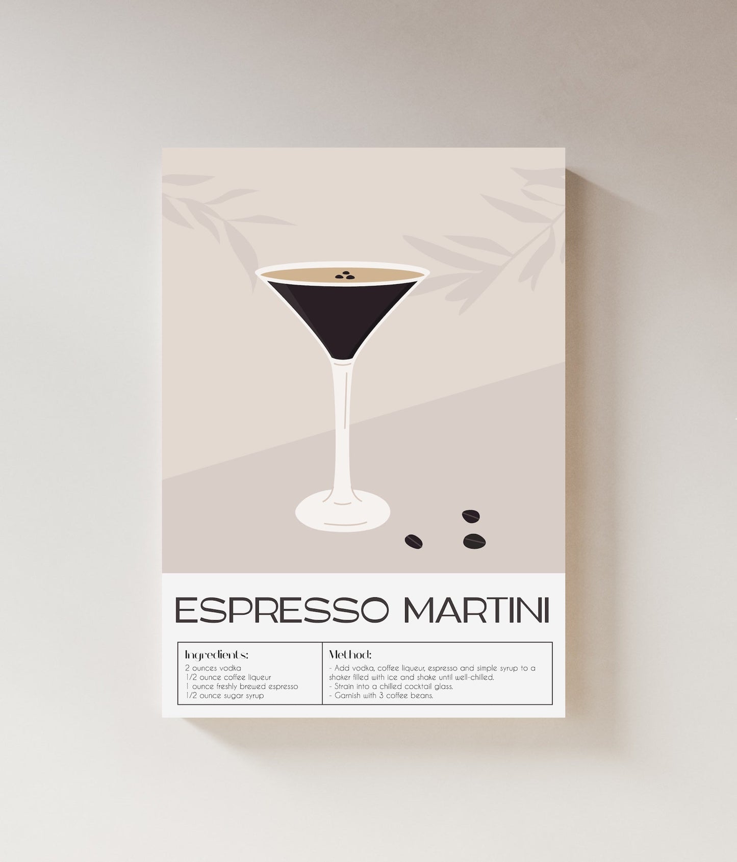 Espresso Martini | Cocktail Art | Bar Cart Decor