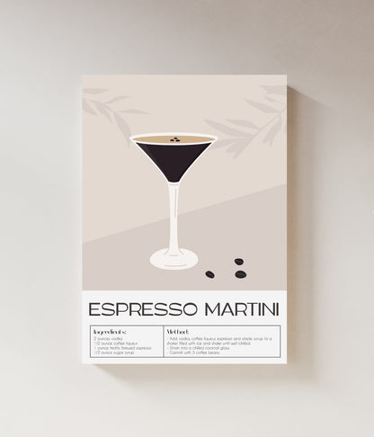 Espresso Martini | Cocktail Art | Bar Cart Decor