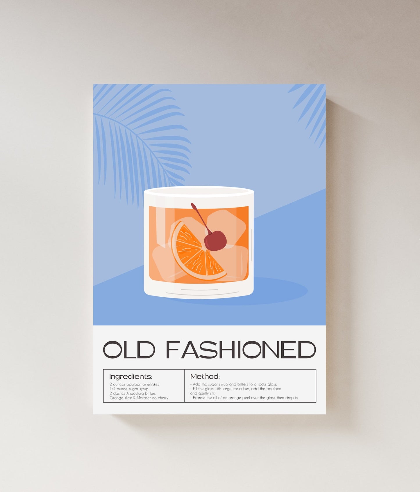 Old Fashioned | Cocktail Art | Bar Cart Decor