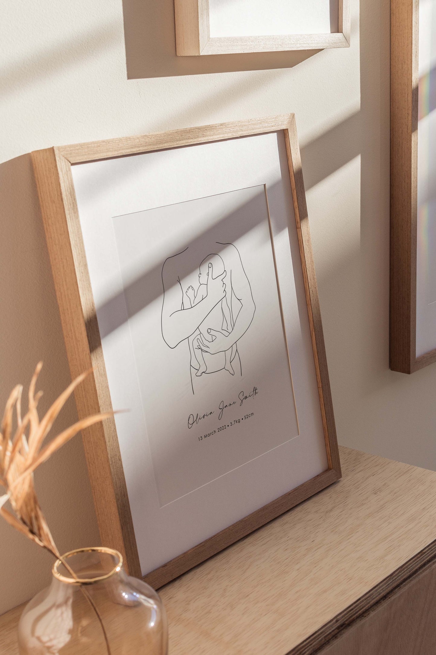 Personalised Newborn Birth Print | Dad + Baby