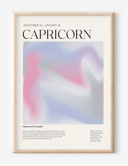 Zodiac Wall Art Print | Astrology Star Sign Poster