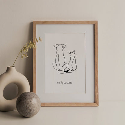 Personalised Pet Dog + Cat Print