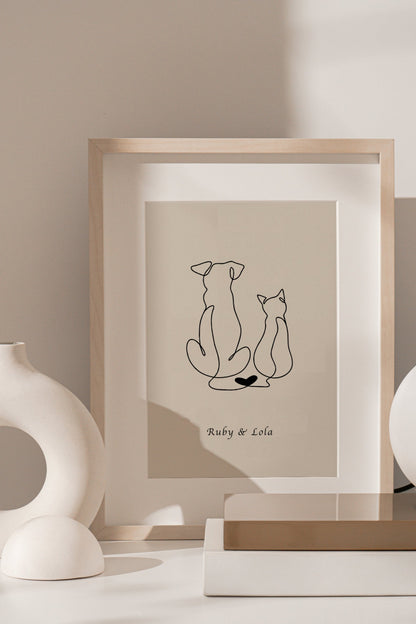 Personalised Pet Dog + Cat Print