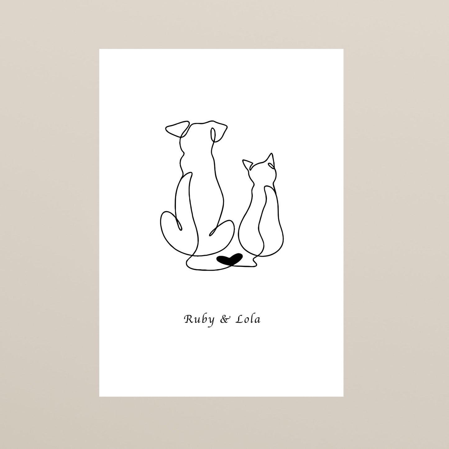 Personalised Pet Dog + Cat Print