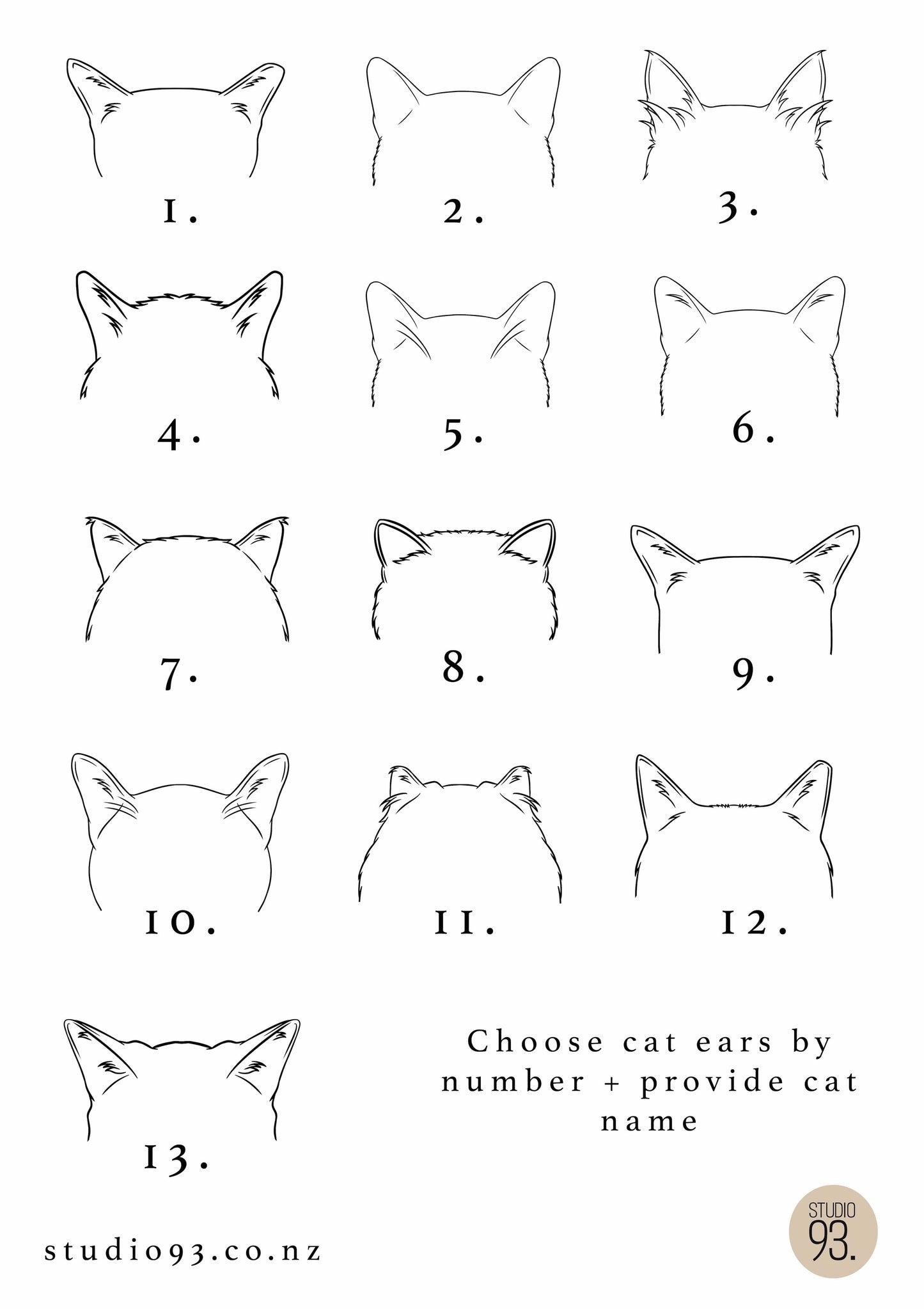 Personalised Cat Ears Print