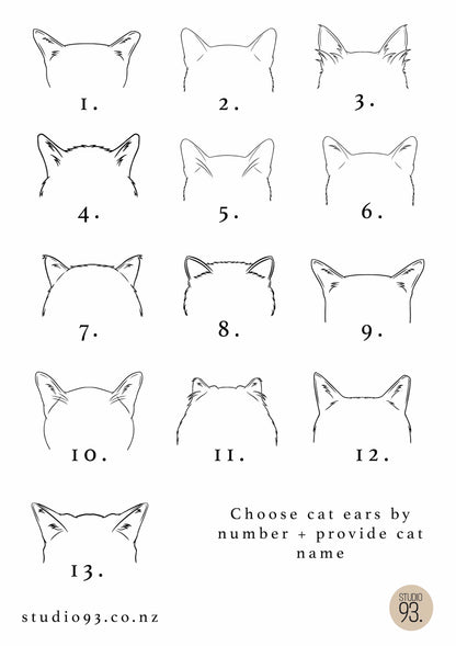 Personalised Cat Ears Print