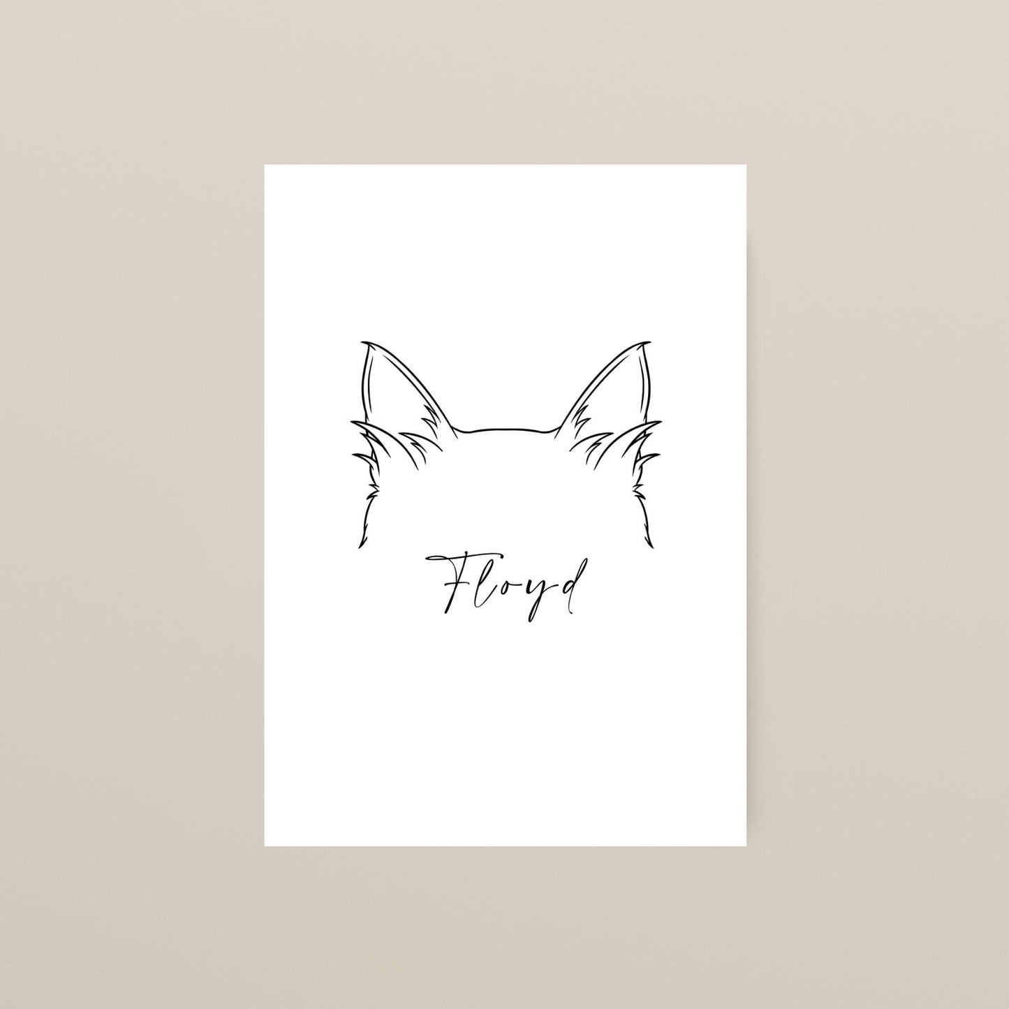 Personalised Cat Ears Print