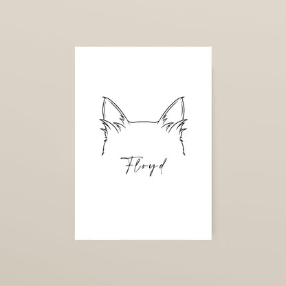 Personalised Cat Ears Print