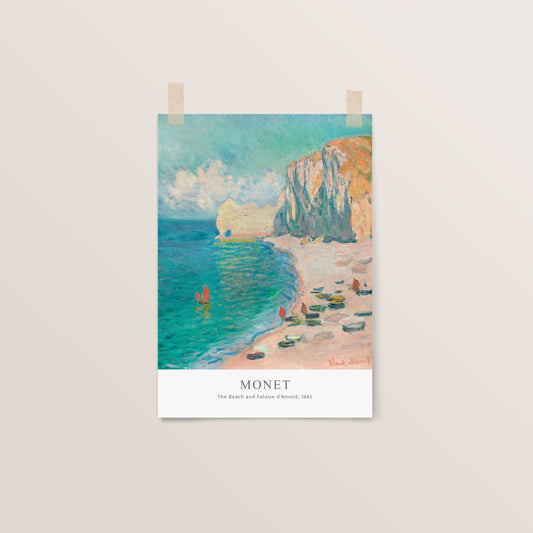The Beach and Falaise d' Amont | Claude Monet