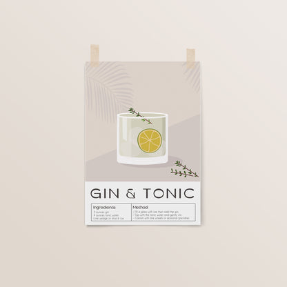 Gin + Tonic | Cocktail Art | Bar Cart Decor