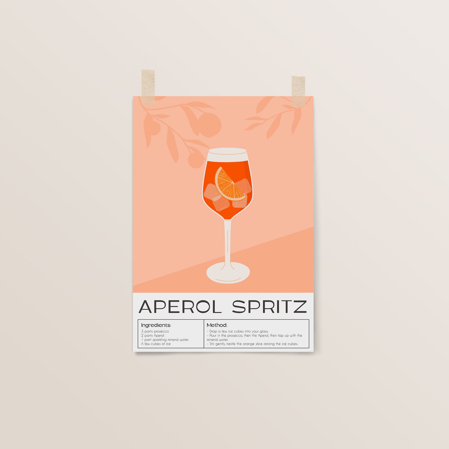 Aperol Spritz | Cocktail Art | Bar Cart Decor