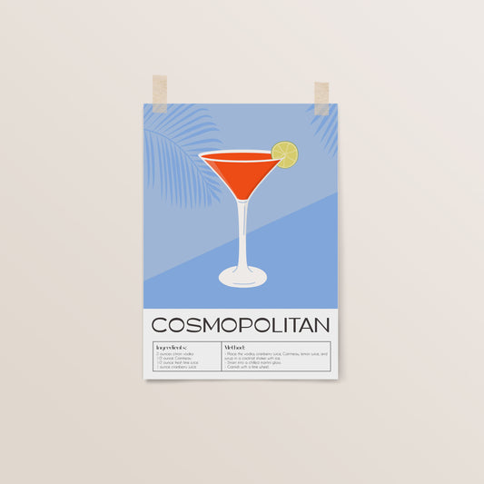 Cosmopolitan | Cocktail Art | Bar Cart Decor