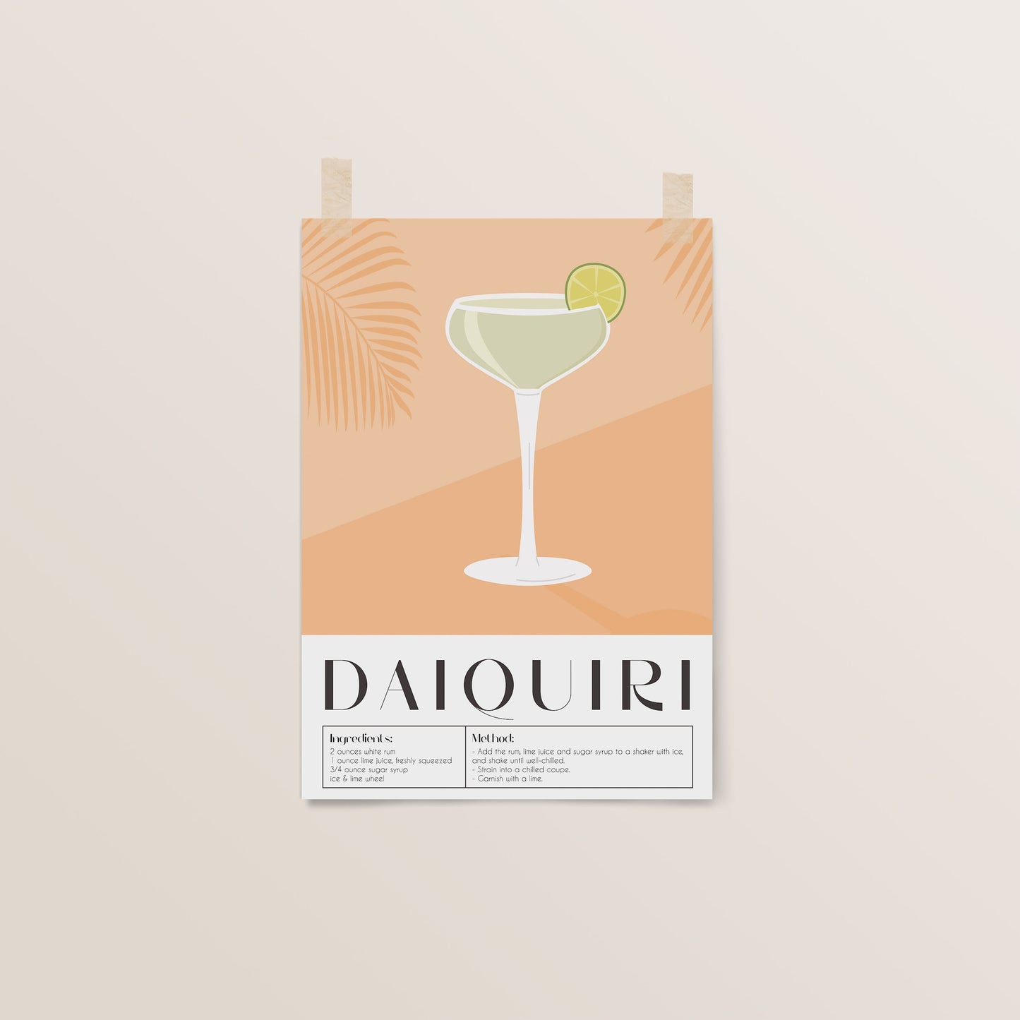 Daiquiri | Cocktail Art | Bar Cart Decor