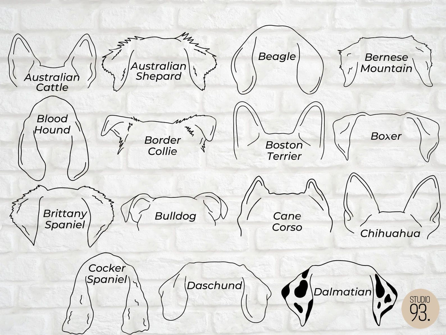 Personalised Dog Ears Print