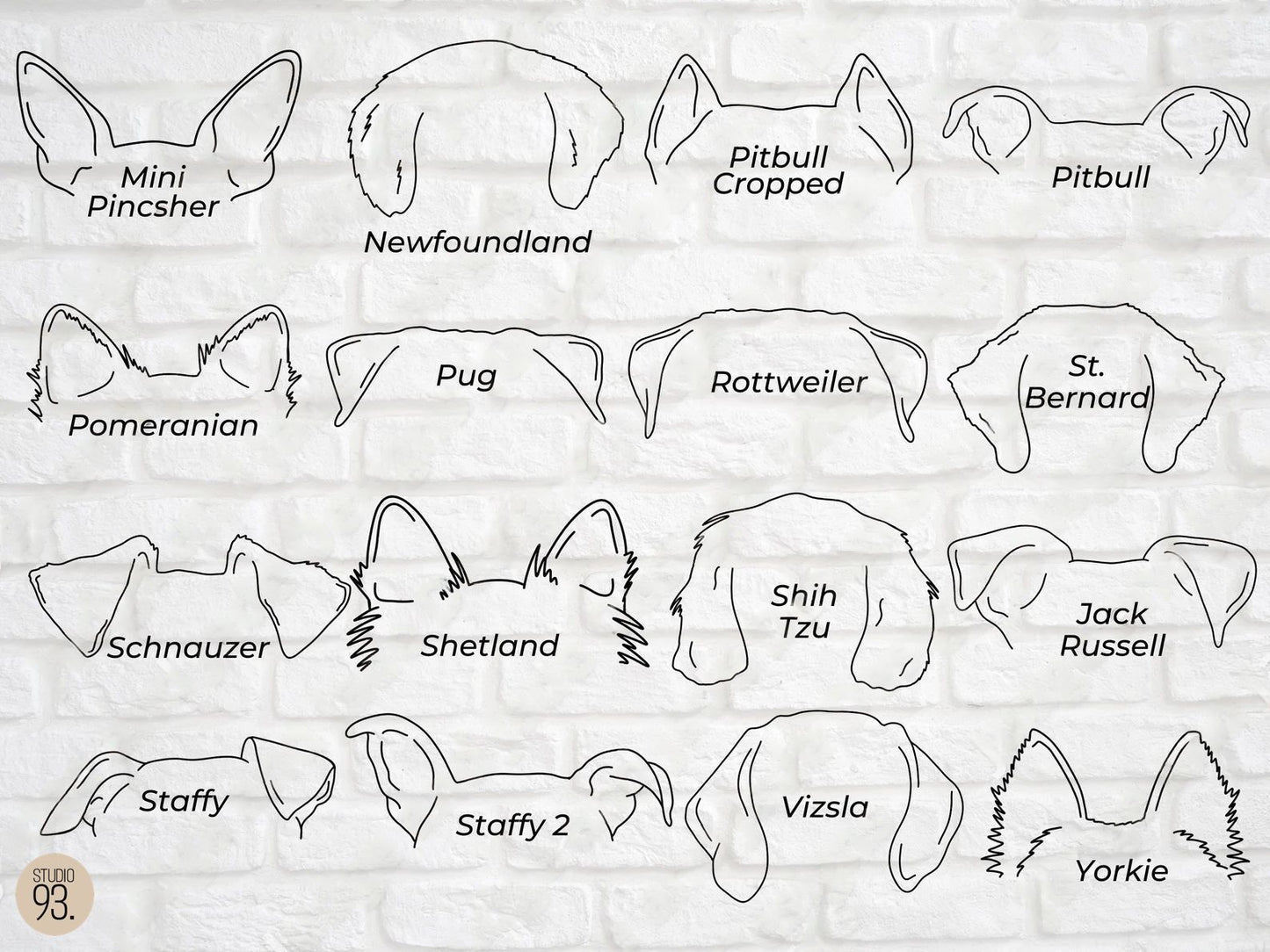 Personalised Dog Ears Print