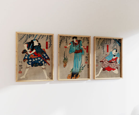 Utagawa Kuniyoshi Print Set | Gallery Wall | Set of 3