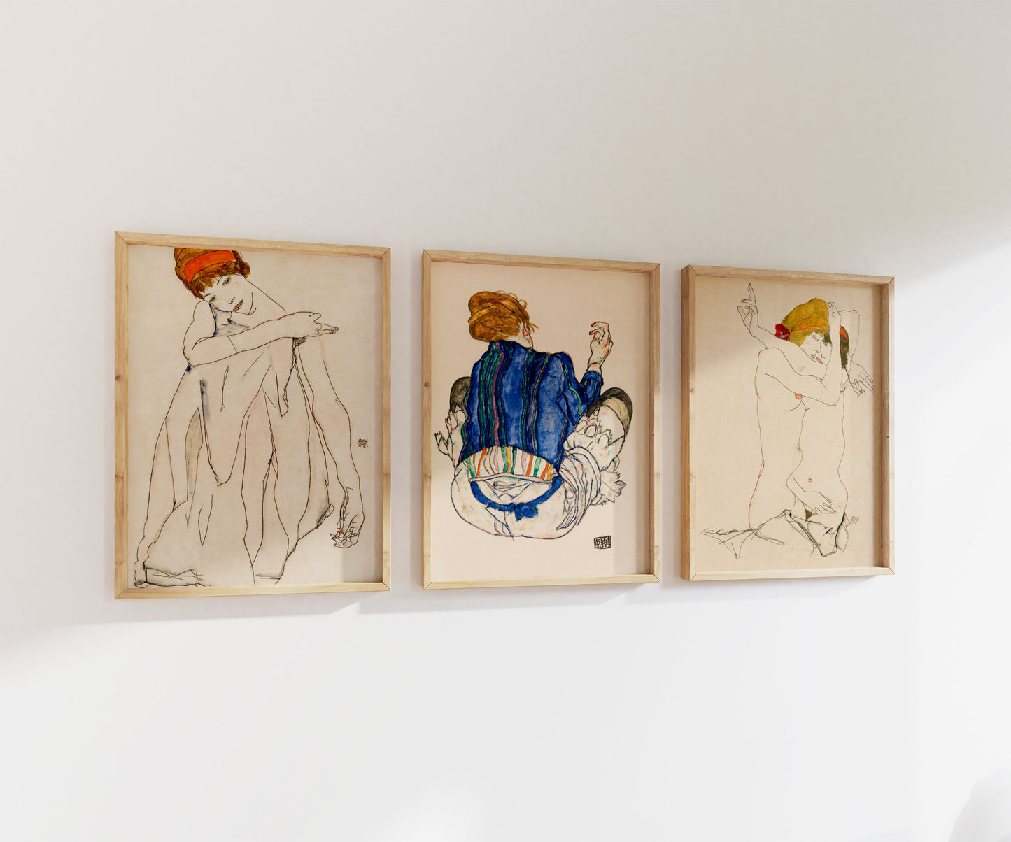 Egon Schiele Paintings | Gallery Wall | Set of 3