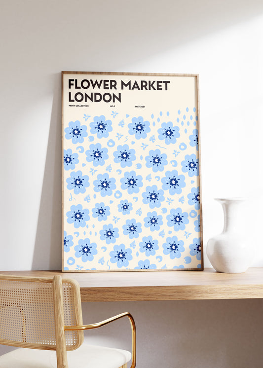 Blue Floral Print | Flower Market | London