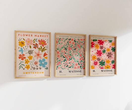 Floral Market Print Set | Gallery Wall | Set of 3