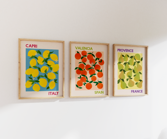 The Fruit Market Print Set | Gallery Wall | Set of 3