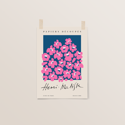 Pink + Blue Floral | Papiers Decoupes| Matisse Wall Art Exhibition