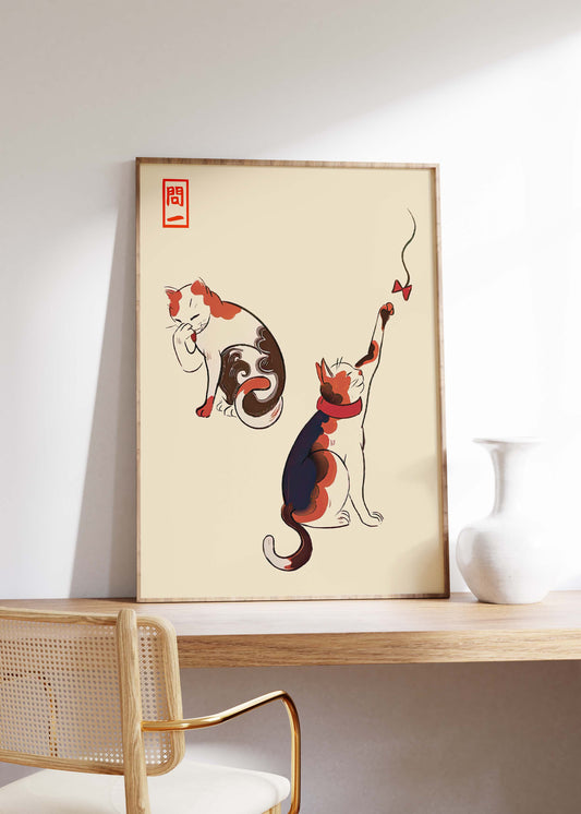 Playful Cats | Matsumoto Hoji | Japanese Wall Art