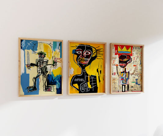 Jean Michel Basquiat Print Set | Gallery Wall | Set of 3