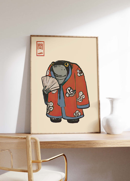 Frog in Kimono | Matsumoto Hoji | Japanese Wall Art