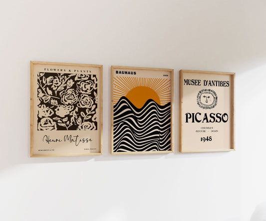Bauhaus + Matisse + Picasso | Gallery Wall | Set of 3 Prints