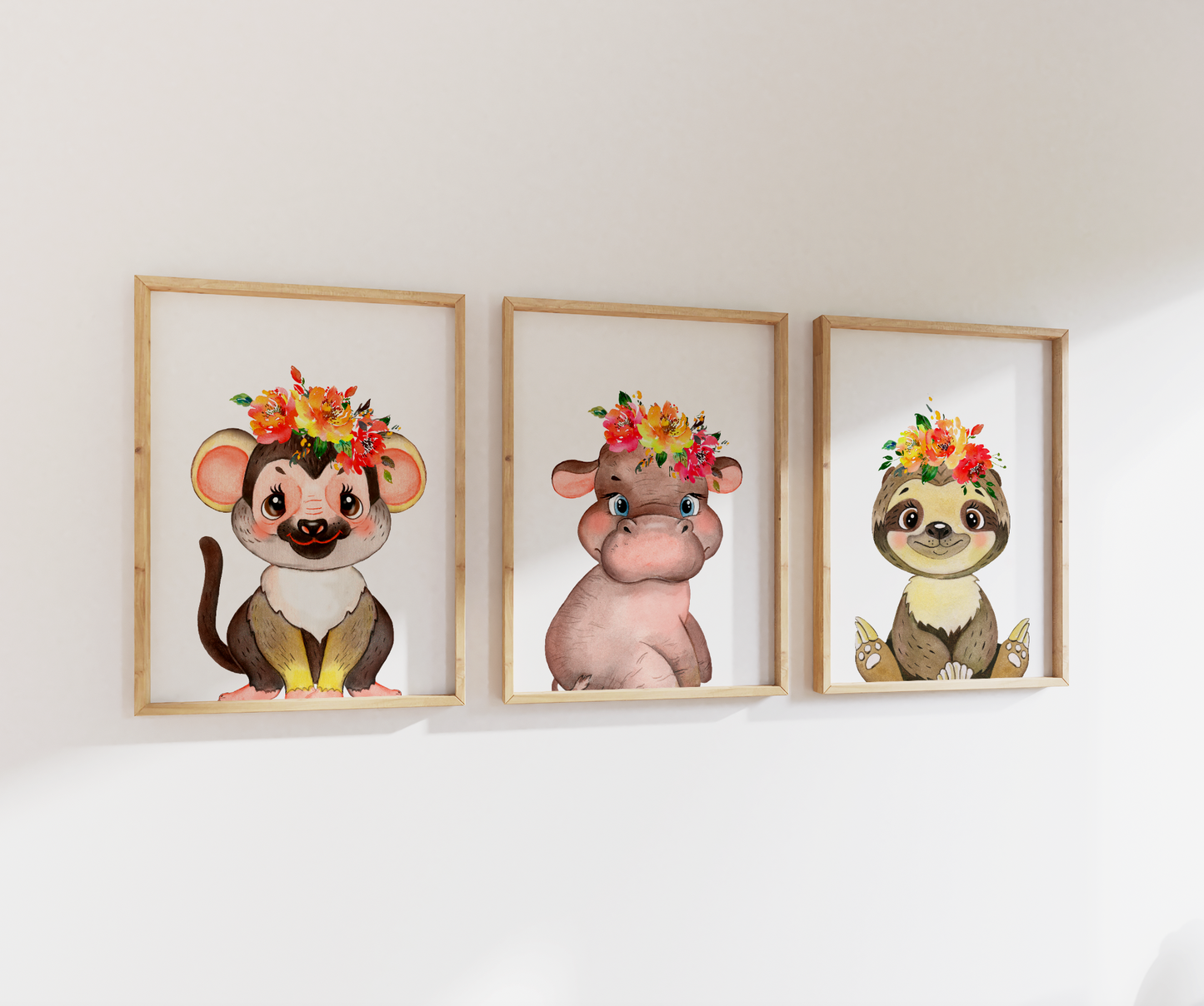 Safari Animals Nursery Set | Gallery Wall | Set of 3