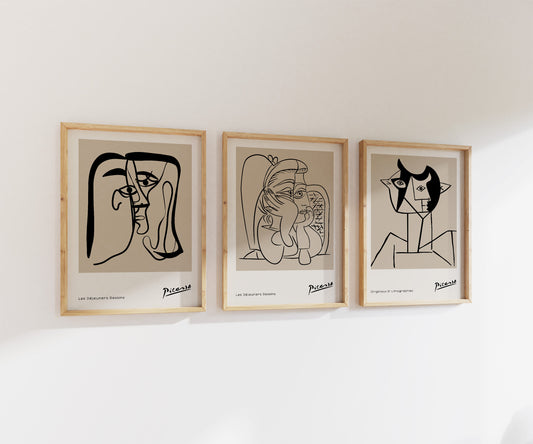 Pablo Picasso Beige Bundle | Gallery Wall | Set of 3