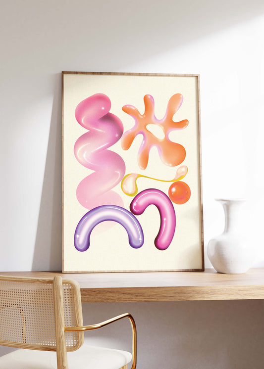 Psychedelic Pastel Shapes | Postmodern Art Collection