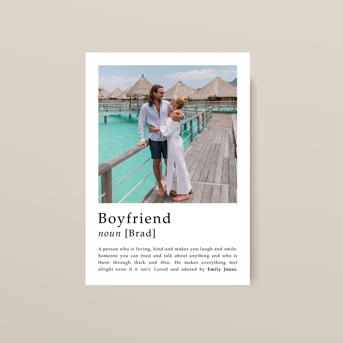 Personalised 'Boyfriend' Definition Wall Art