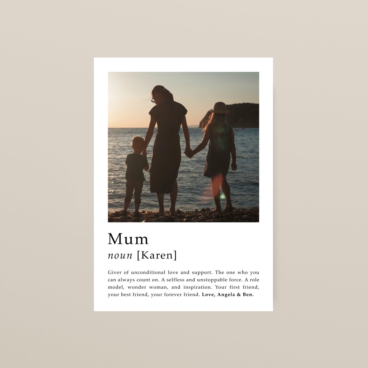 Personalised 'Mum' Definition Wall Art