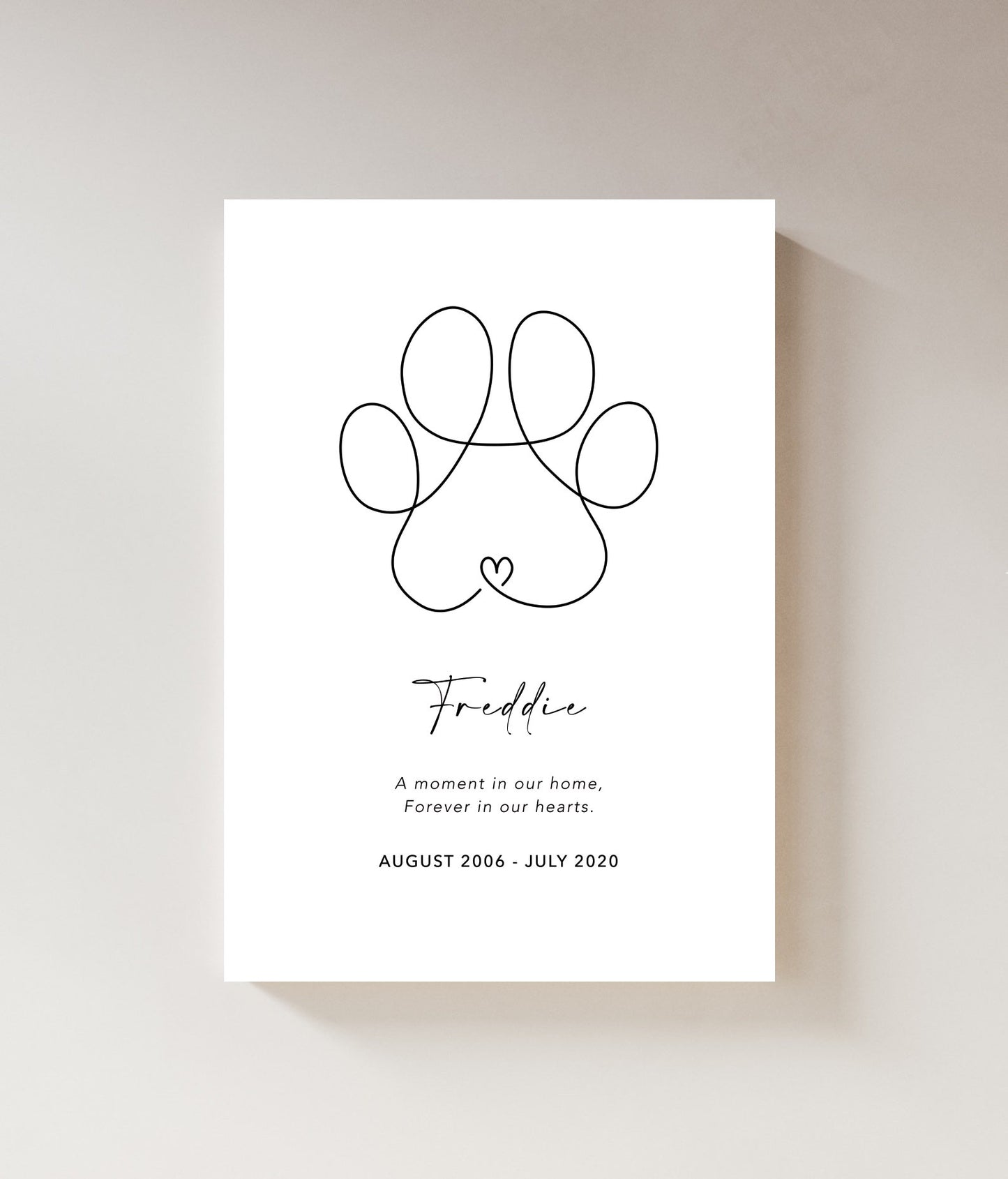 Personalised Pet Paw | Memorial Print